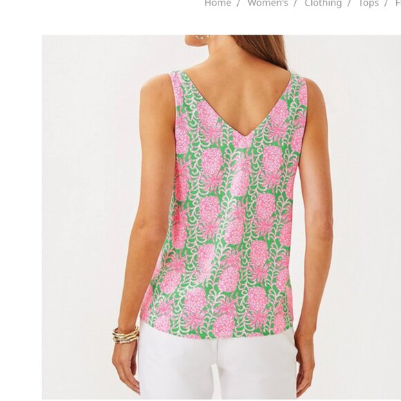 NWT Lilly Pulitzer Florin Straight Hem Top - Party Like a Pineapple - Size Small - Picture 3 of 14